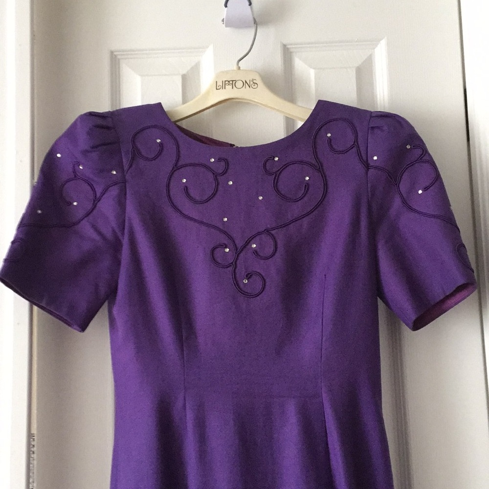 🌷Rare Lipton’s purple linen dress.